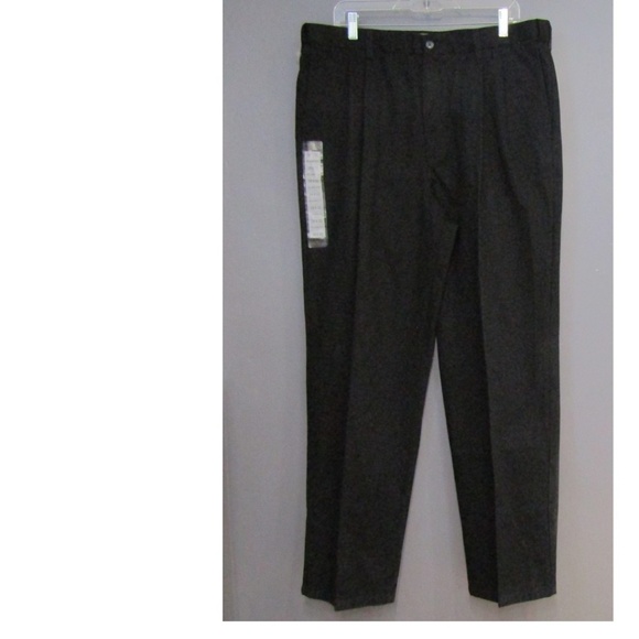 NEW Croft & Barrow Total Khaki Black Pleated 38